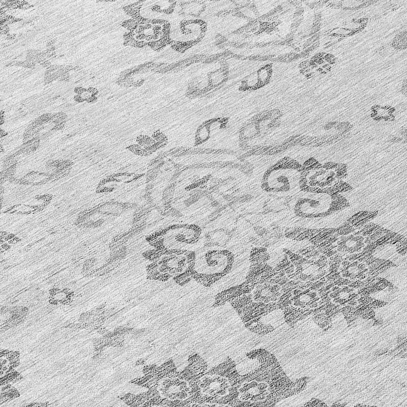 Machine Washable Indoor/ Outdoor Chantille Damask Medallion Rug