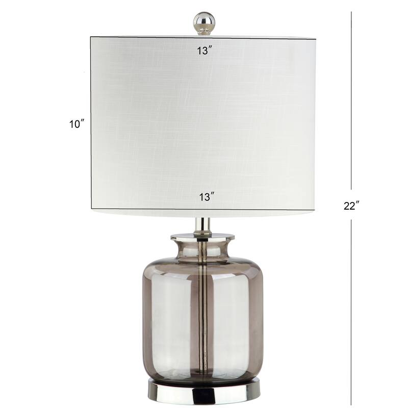 Evelyn 22" Glass LED Table Lamp, Smoked Gray by JONATHAN Y