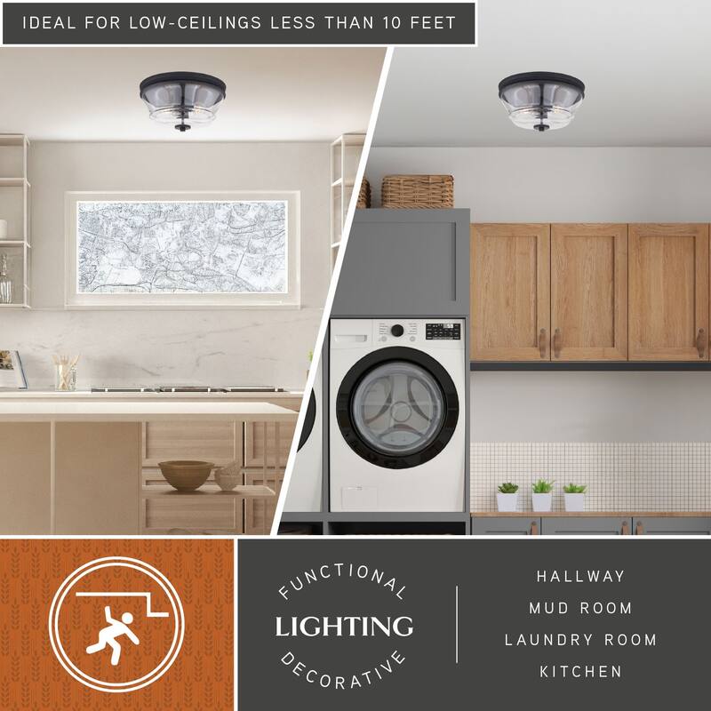 Vaxcel Toledo 13" Flush Mount Natural Brass - 13-in W x 6.5-in H x 13-in D