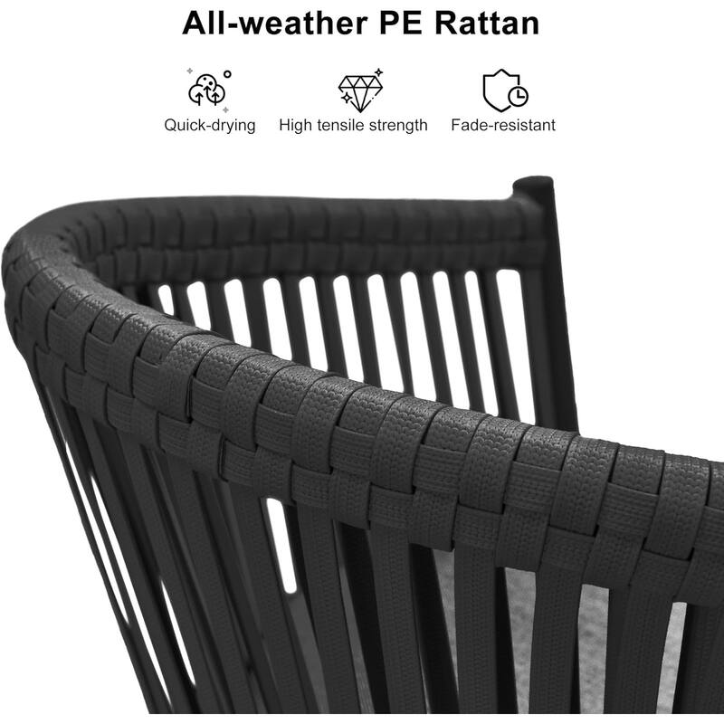 PURPLE LEAF Outdoor Counter Height Bar Stools Set of 4 Patio Aluminum Barstools with Back and Cushions