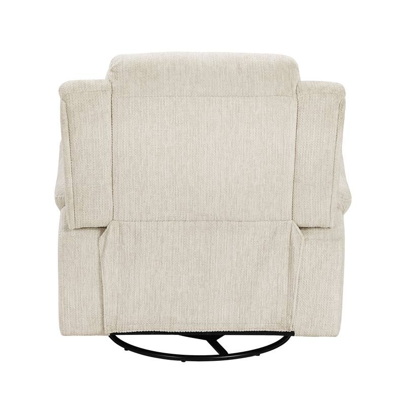Sofiane 41" Microfiber Swivel Glider Recliner - Pull-Handle Motion