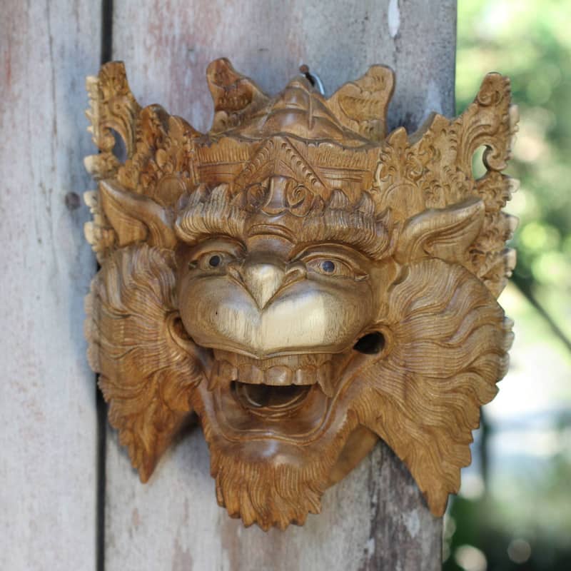 Novica Monkey King Subali Wood mask