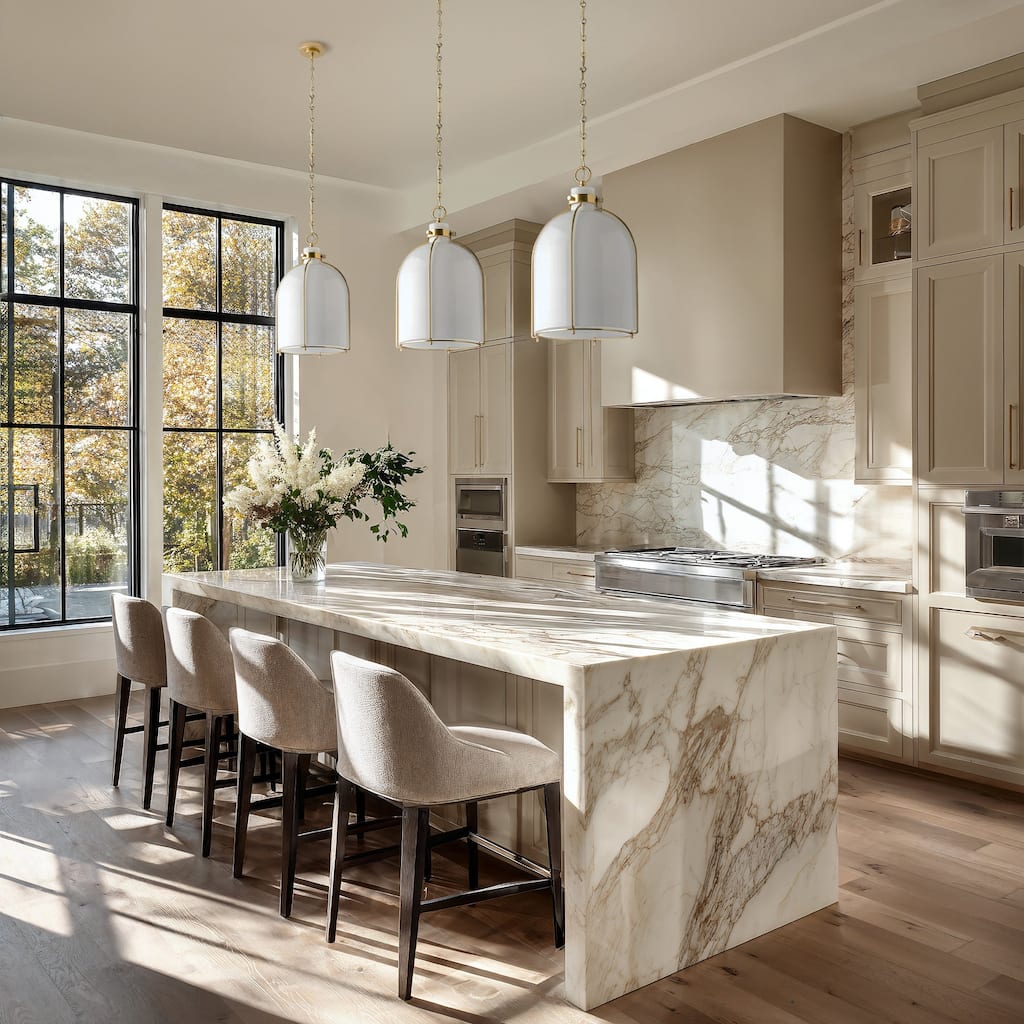 Nestia White Modern Pendant Light - Metal Glass & Gold, Ivory Lantern Light Fixture For Modern, Farmhouse, Minimalist Room Decor