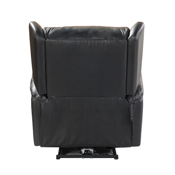 Eliseo Genuine Leather Power Recliner with USB Port and Wingback