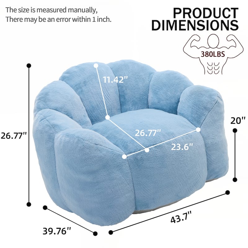 Adult Bean Bag Sofa with Pull Ring can be Easily Moved Suitable for Various Environments Such as Living Room, Bedroom, etc.