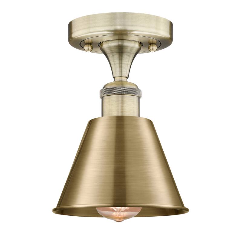 Innovations Lighting Smithfield - 1 Light 7" Semi-Flush Mount - Antique Brass
