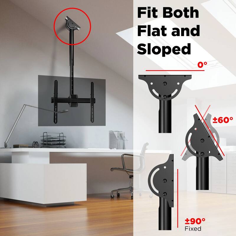 ProMounts Premium Ceiling TV Mount Fits Most 24-55 inch, Holds 110 lbs