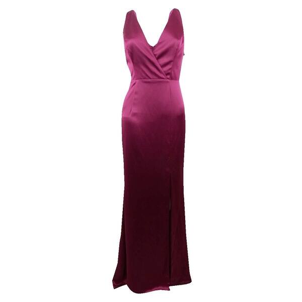 Adrianna Papell Women's Satin Open-Back Bow Dress - Bed Bath & Beyond -  41460145