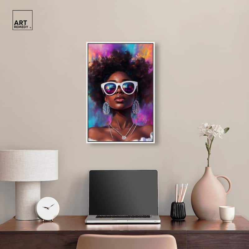 Bold Colorful Curls Canvas by Art Remedy