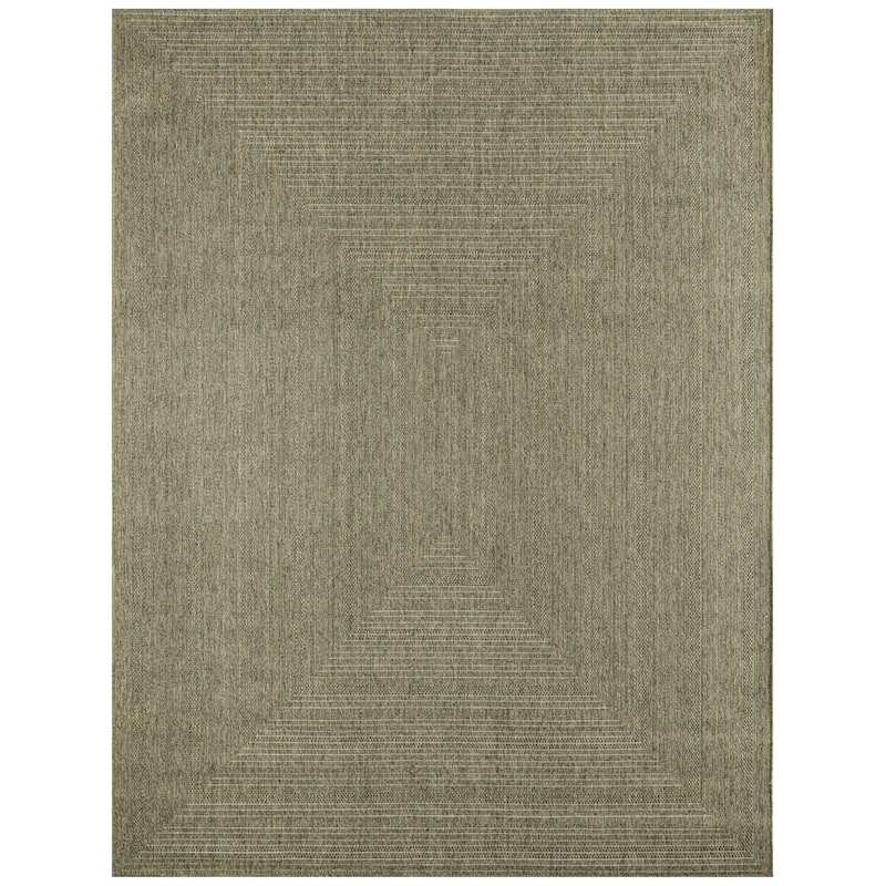 Nourison Tulum Indoor/Outdoor Geometric Area Rug - 8' x 10' - Olive