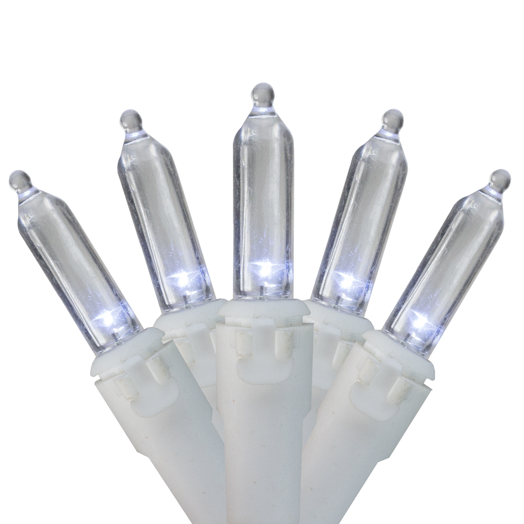 35-Count Pure White LED Mini Christmas Light Set - 11.25ft White Wire - 11.25'