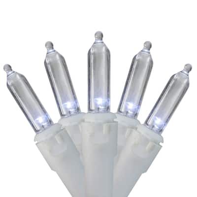35-Count Pure White LED Mini Christmas Light Set - 11.25ft White Wire - 11.25'