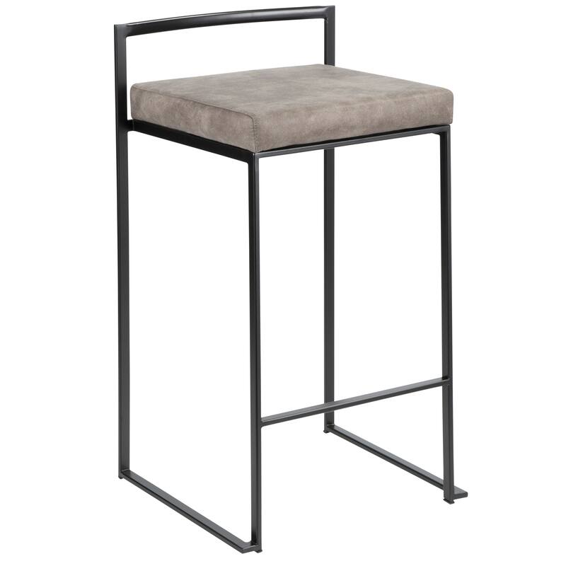 Porch & Den Forrest Black Stackable Fully Welded Counter Stool (Set of 3)
