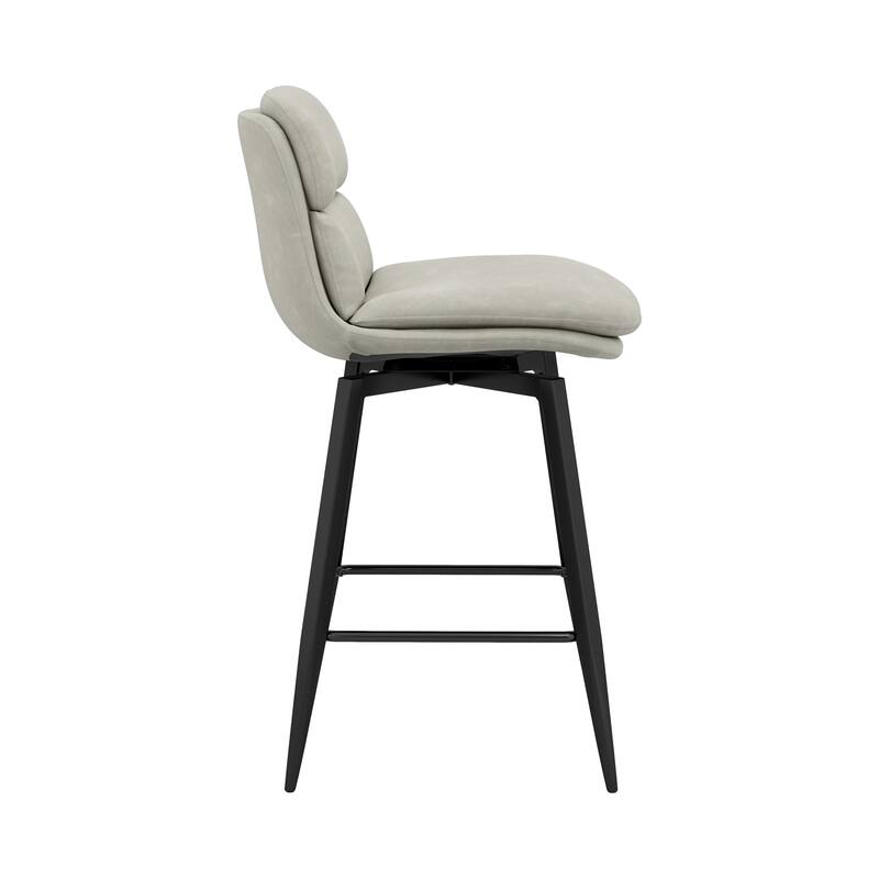 360°Swivel Bar Stools Set of 2/3/4, 26" H Seat Height with, Faux Leather Barstool for Kitchen Island and Home Bar Brown