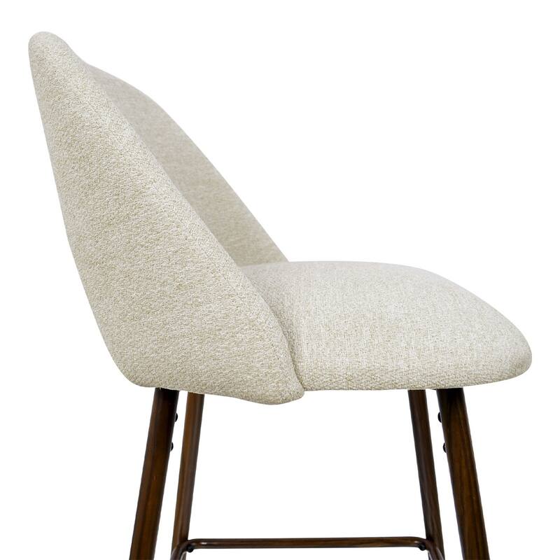 Upholstered Modern Bar Stool Walnut Leg (Set of 2)