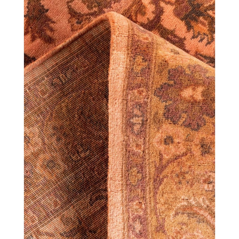 Overton Hand Knotted Wool Vintage Inspired Modern Contemporary Overdyed Pink Area Rug - 3' 3" x 5' 4"