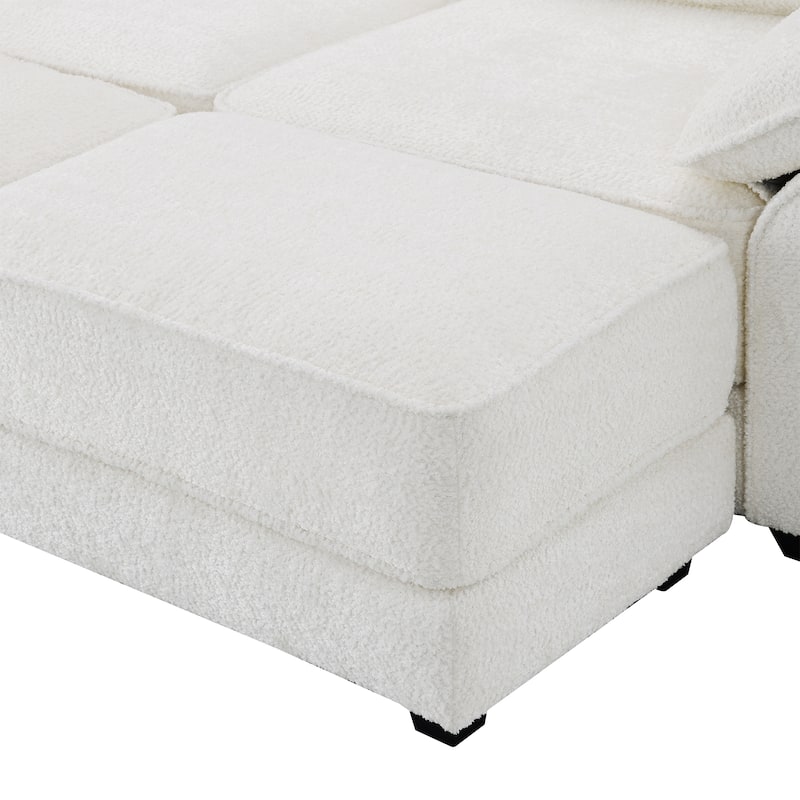81'' Convertible 4-Seat Modular Sectional Sofa with Loveseat and Ottoman, Versatile Design for Living Room or Office
