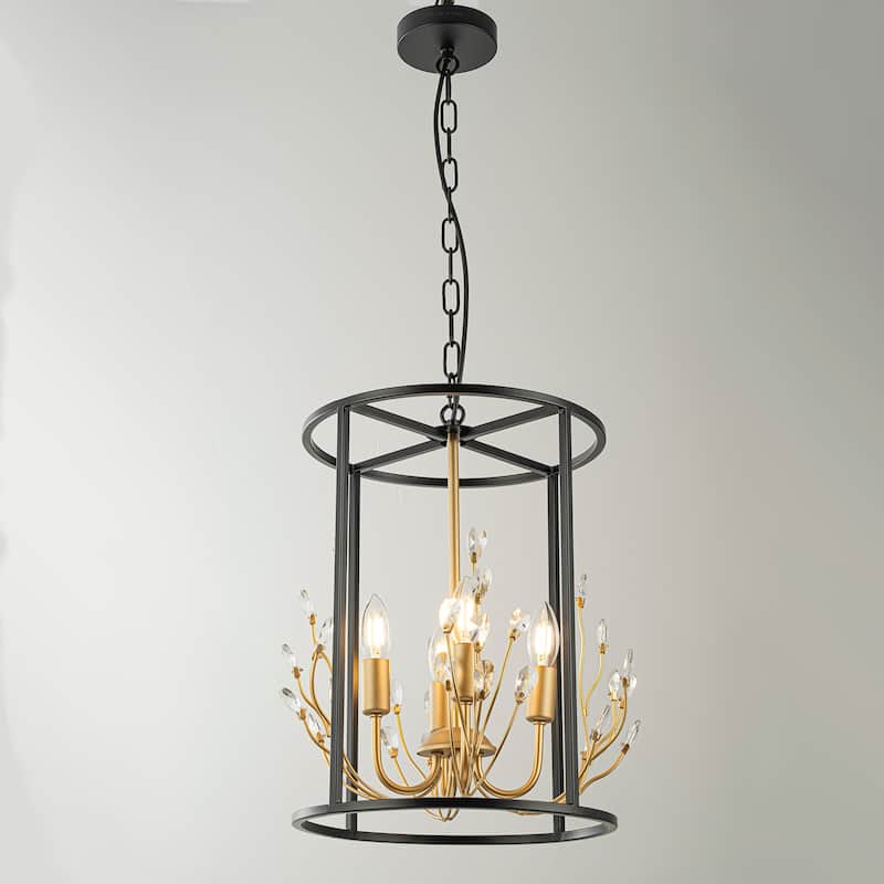 Nova 4-Light Modern Glam Crystal Chandelier - 13 In. Wide