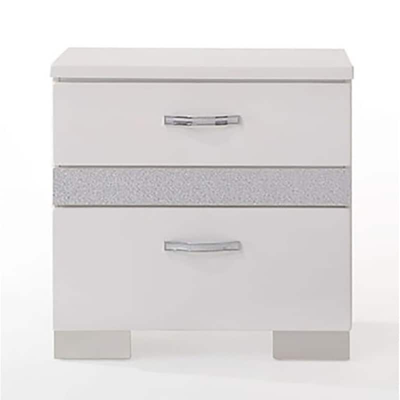 Tuxedo White High Gloss 3-Drawer Nightstand