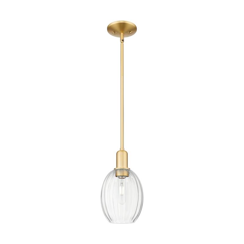 Innovations Lighting 716-1S-11-6 Preston Pendant Preston 6" Wide Mini - Satin Gold / Clear