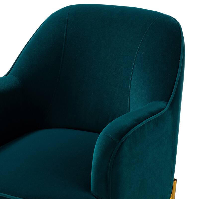 Barbara Modern Velvet Accent Chair for Bedroom with Metal Legs by HULALA HOME