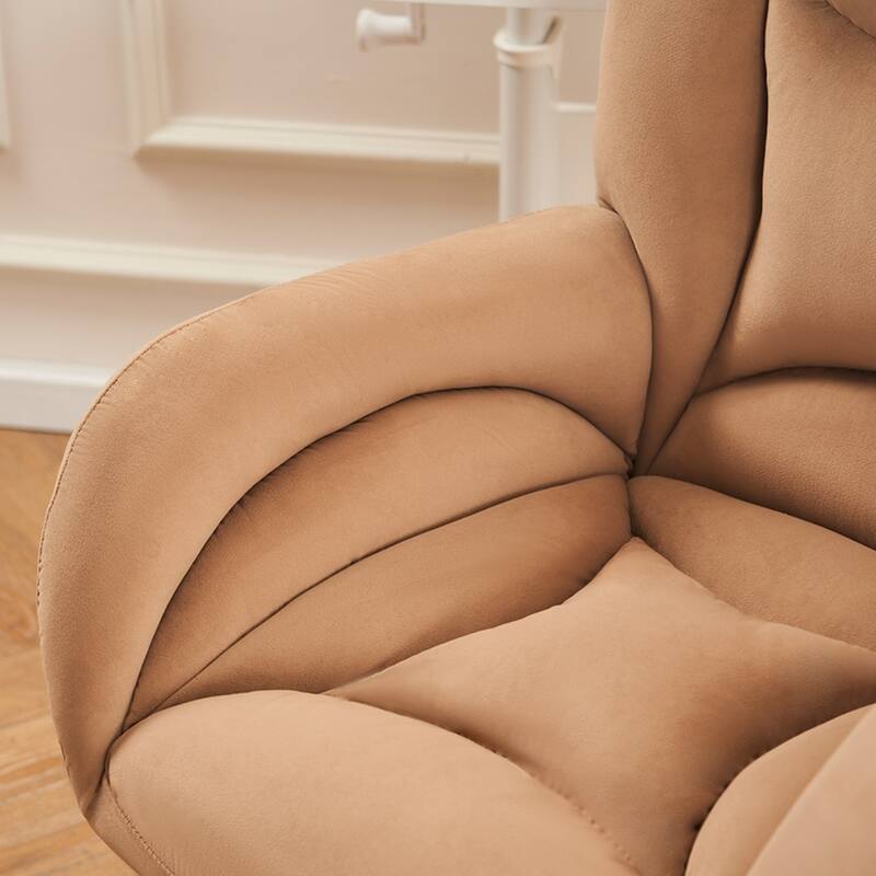 360 Swivel Fabric Home Office Chair With Gold Metal Base