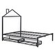 preview thumbnail 17 of 16, Full Size Metal Platform Bed with two drawers, House-Shaped Headboard Design