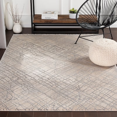 Tsering Contemporary Cream Area Rug - 8' 10" x 12' 4"