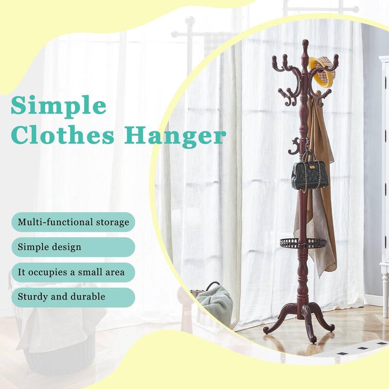 Solid Wood Hanger, Modern And Simple Coat And Hat Rack, Resin Stainless Steel Multifunctional Storage Rack