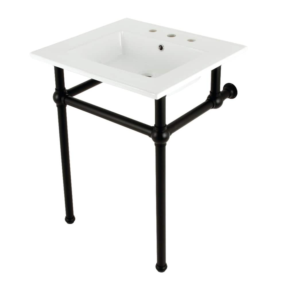 Kingston Brass KVBH25227W8B Addington 25-3/16" Rectangular Ceramic