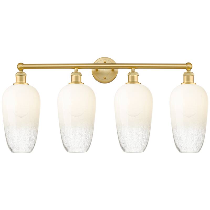 Innovations Lighting Endless Possibilities Edison - Brookhaven Flute - 4 Light 34" Bath Vanity Light - Satin Gold/Opal