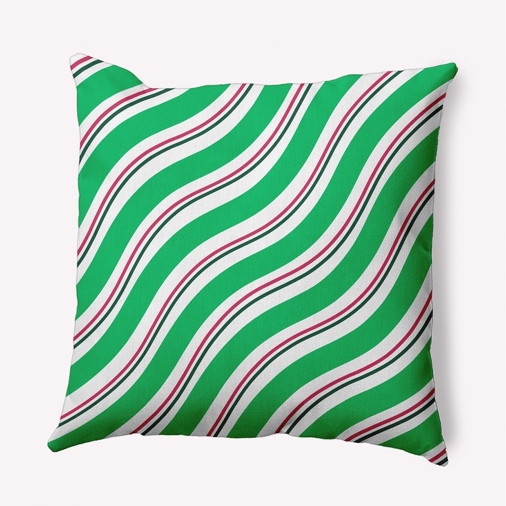 Candy Stripes Christmas Indoor/Outdoor Throw Pillow