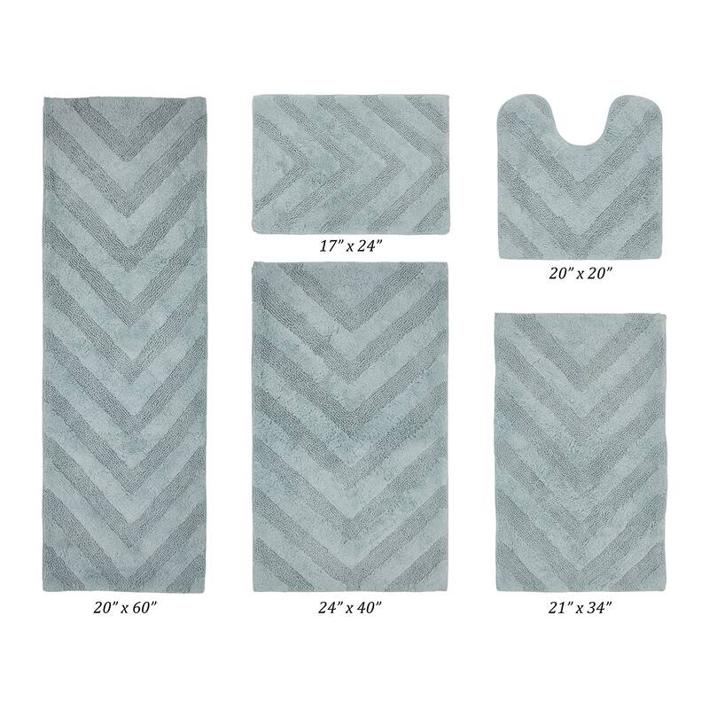 Better Trends Bathroom Rug Set 100% Cotton Tufted Water Absorbent Bath Rug for Shower, Sink Mats Machine Wash Hugo Collection