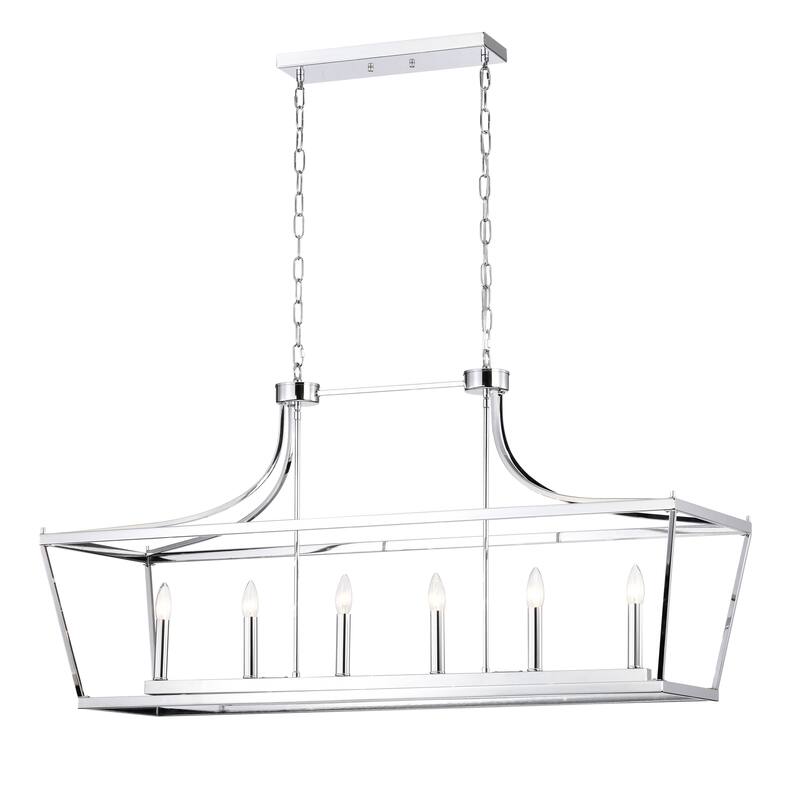 17" Monium Caged Linear 6-Light Candelabra - Chrome