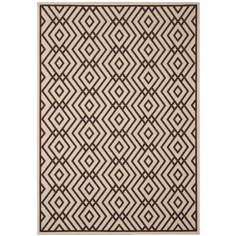 SAFAVIEH Linden Norita Indoor/ Outdoor Waterproof Patio Backyard Rug - 5'3" x 7'6" - Natural/Brown