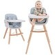 preview thumbnail 7 of 22, 3-in-1 High Chair, Baby High Chair w/Adjustable Legs & Dishwasher Safe Tray, Made of Sleek Hardwood & Premium Leatherette Blue