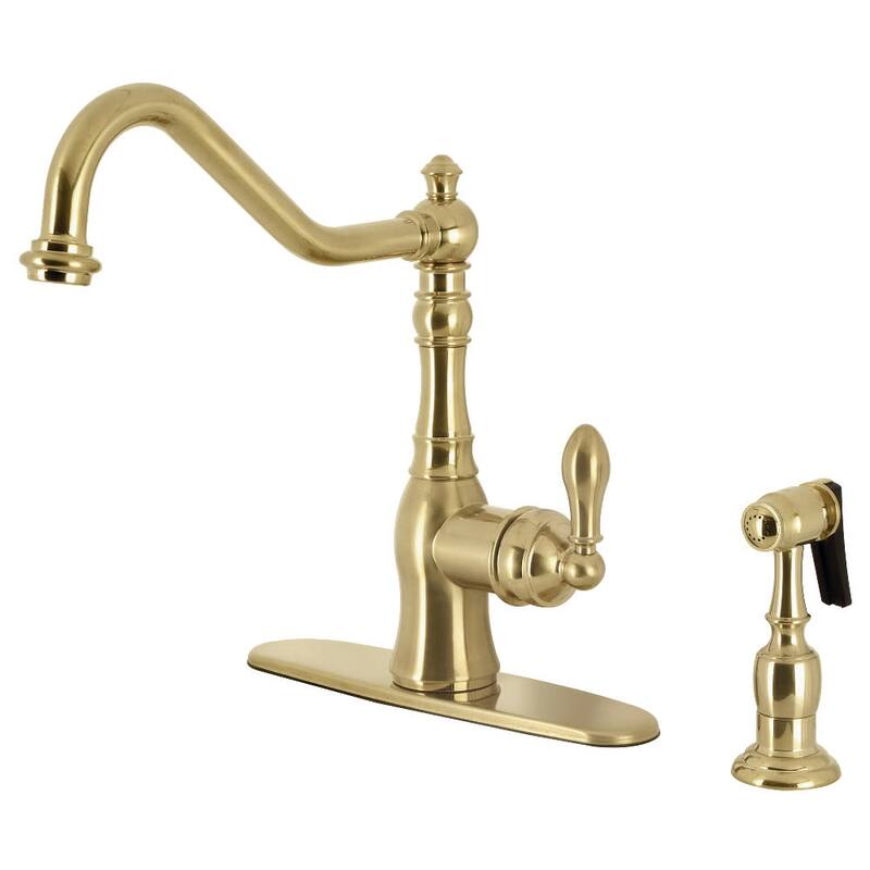 Kingston Brass American Classic 1.8 GPM Standard Kitchen Faucet - - Brushed Brass