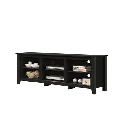 Modern Style 70"W TV Stand with Open Shelves and Cable Management
