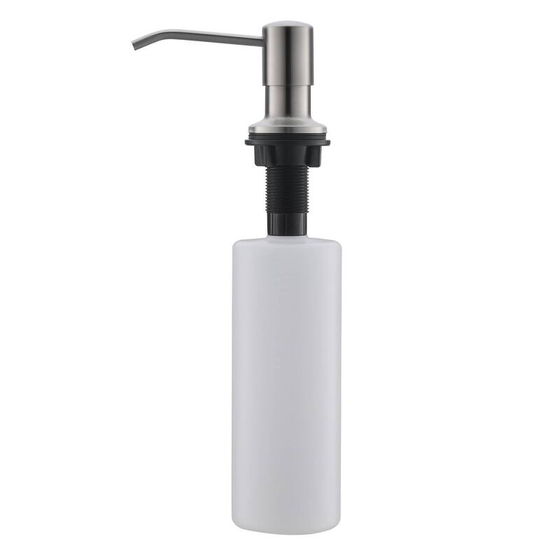 Dish Soap Dispenser for Kitchen Sink Lotion Dispenser 17 OZ Bottle Built in Design Refill from The Top - Brushed Nickel