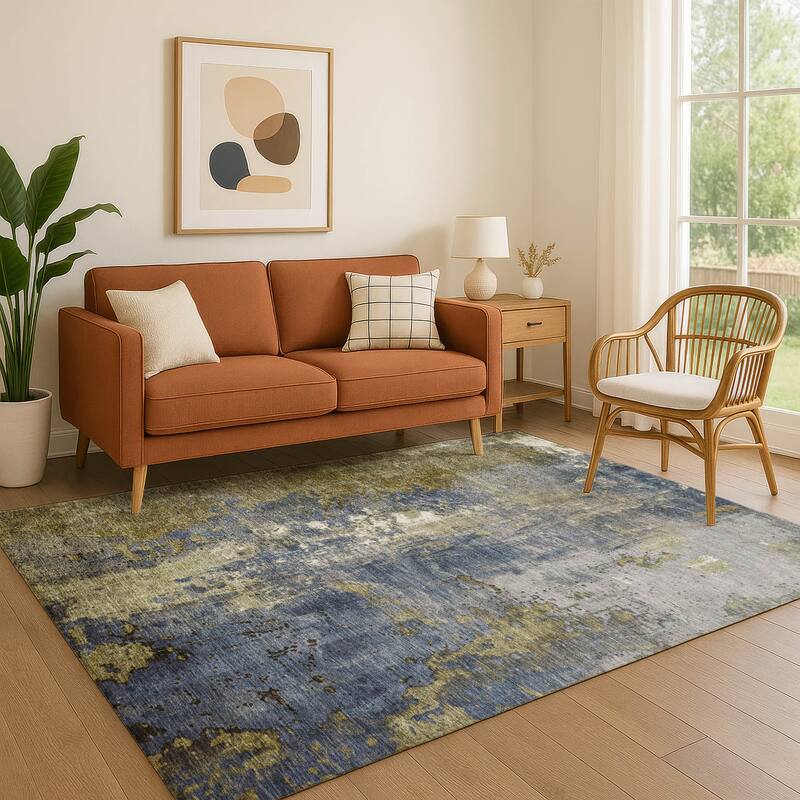 Premium Washable Super Soft Abstract Chic Mayfield Rug - Khaki - 3' x 5'