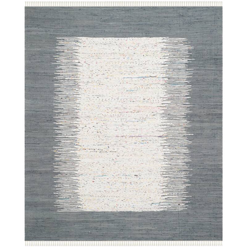 SAFAVIEH Handmade Flatweave Montauk Sidney Cotton Rug - 6' x 9' - Ivory/Grey