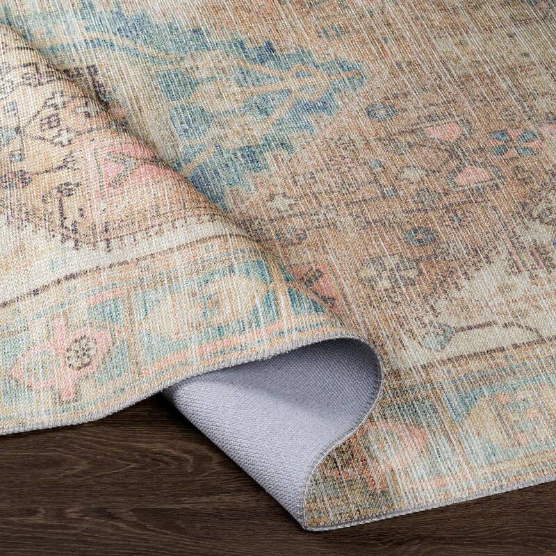 Livabliss Traditional Alanya Medallion Washable Area Rug