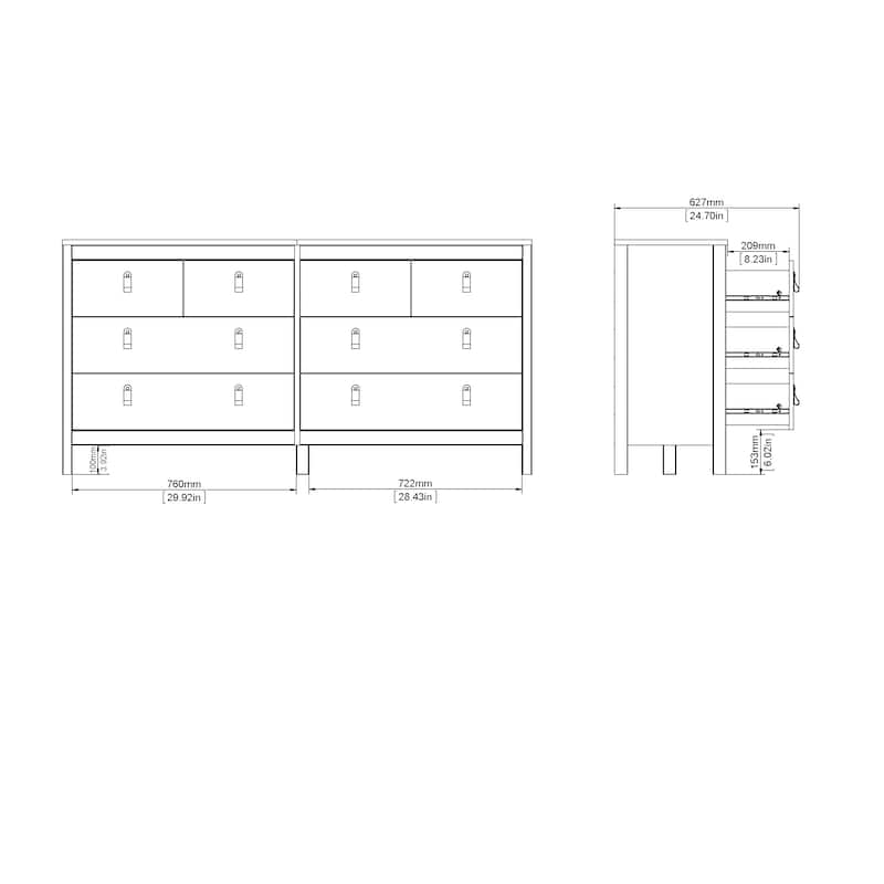 Porch & Den Madrid 8 Drawer Double Dresser