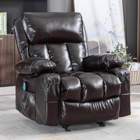 Faux leather manual Heated Massage Chair with Rocking