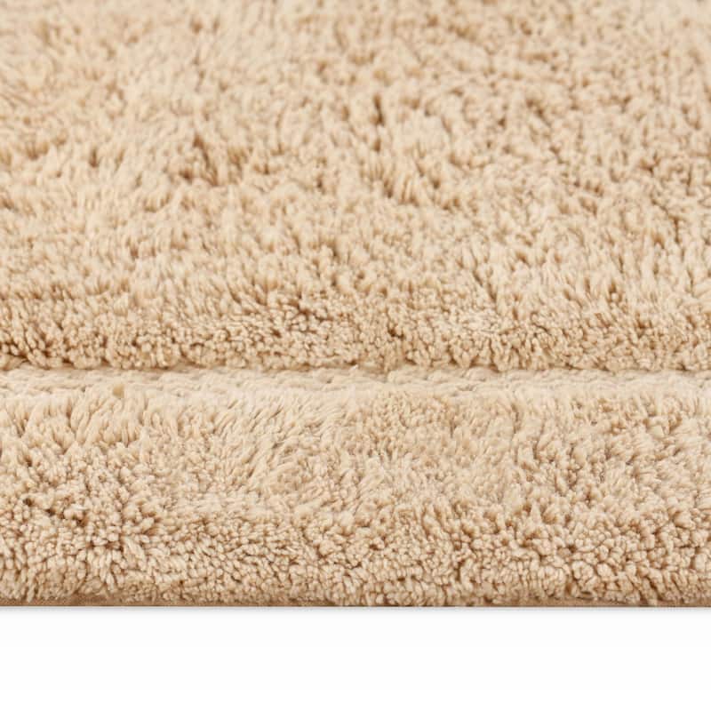 Superior Cotton Non-slip Oval Bath Rug - (Set of 2)