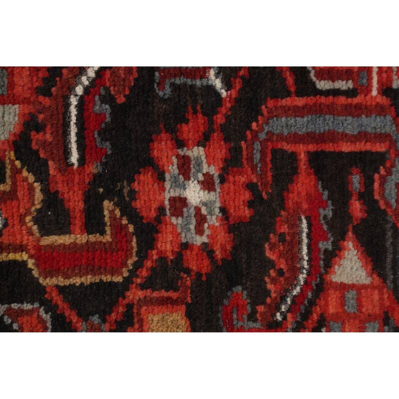 Hand Knotted Oriental 100% Wool Carpet Traditional Medallion Red Heriz Area Rug - 11' 2'' X 8' 4''