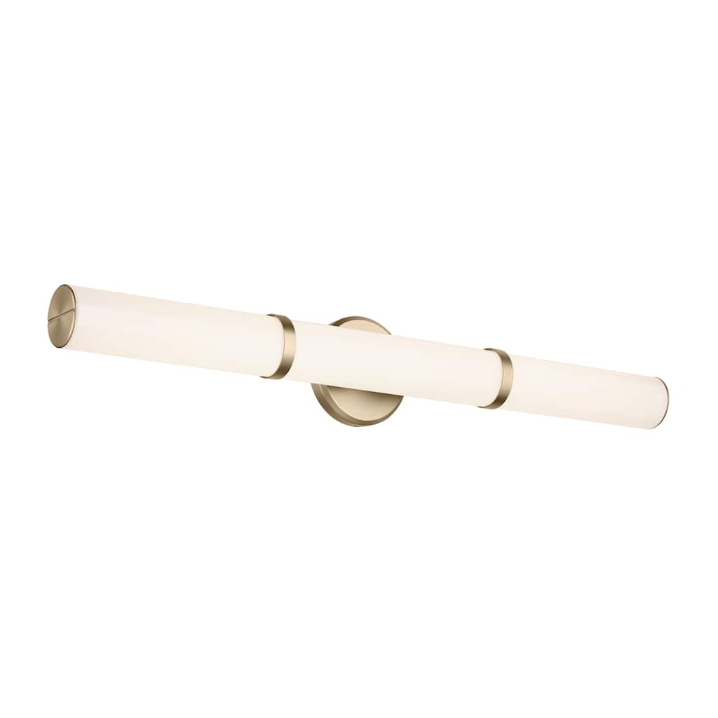 Kichler Lighting Rosh 32" Bath Bar Large LED with White Glass in Champagne Bronze