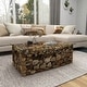 preview thumbnail 30 of 63, Brown Driftwood Handmade Collage and Pedestal Base Coffee Table with Tempered Glass Top - 48" round x 16"