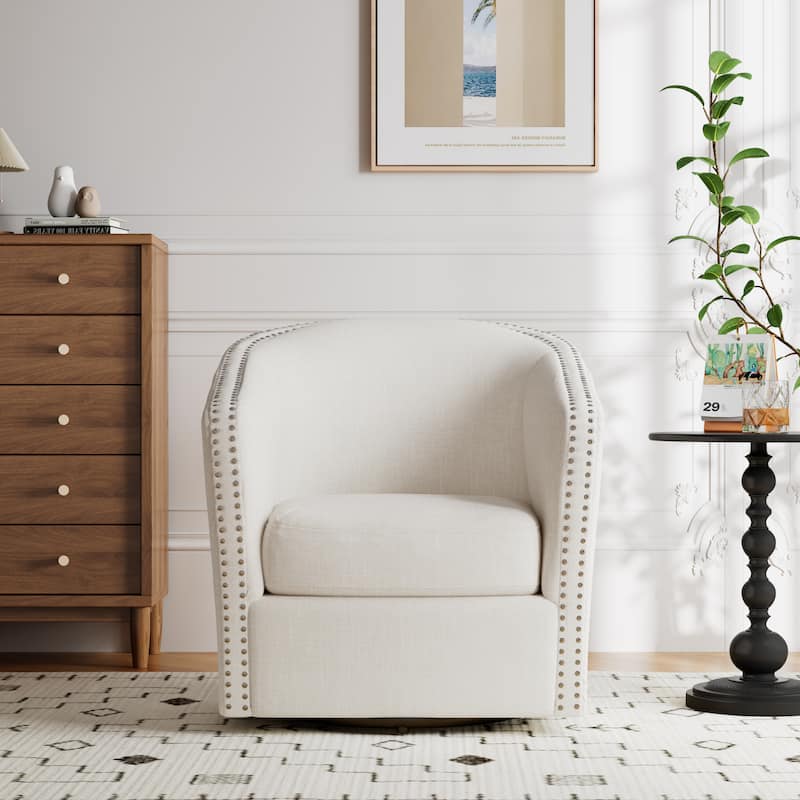 Maya Modern Fabric Swivel Chair by Christopher Knight Home - 30.25" W x 31.25" L x 31.25" H