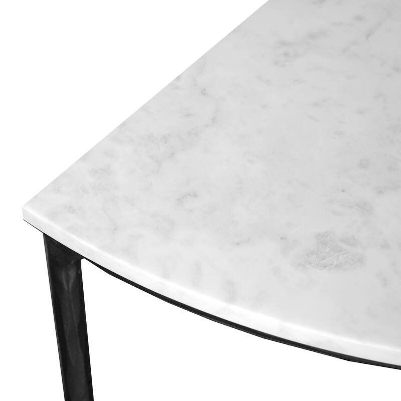 Emryn Marble Demiliune Console Table - 36" x 18" x 30"
